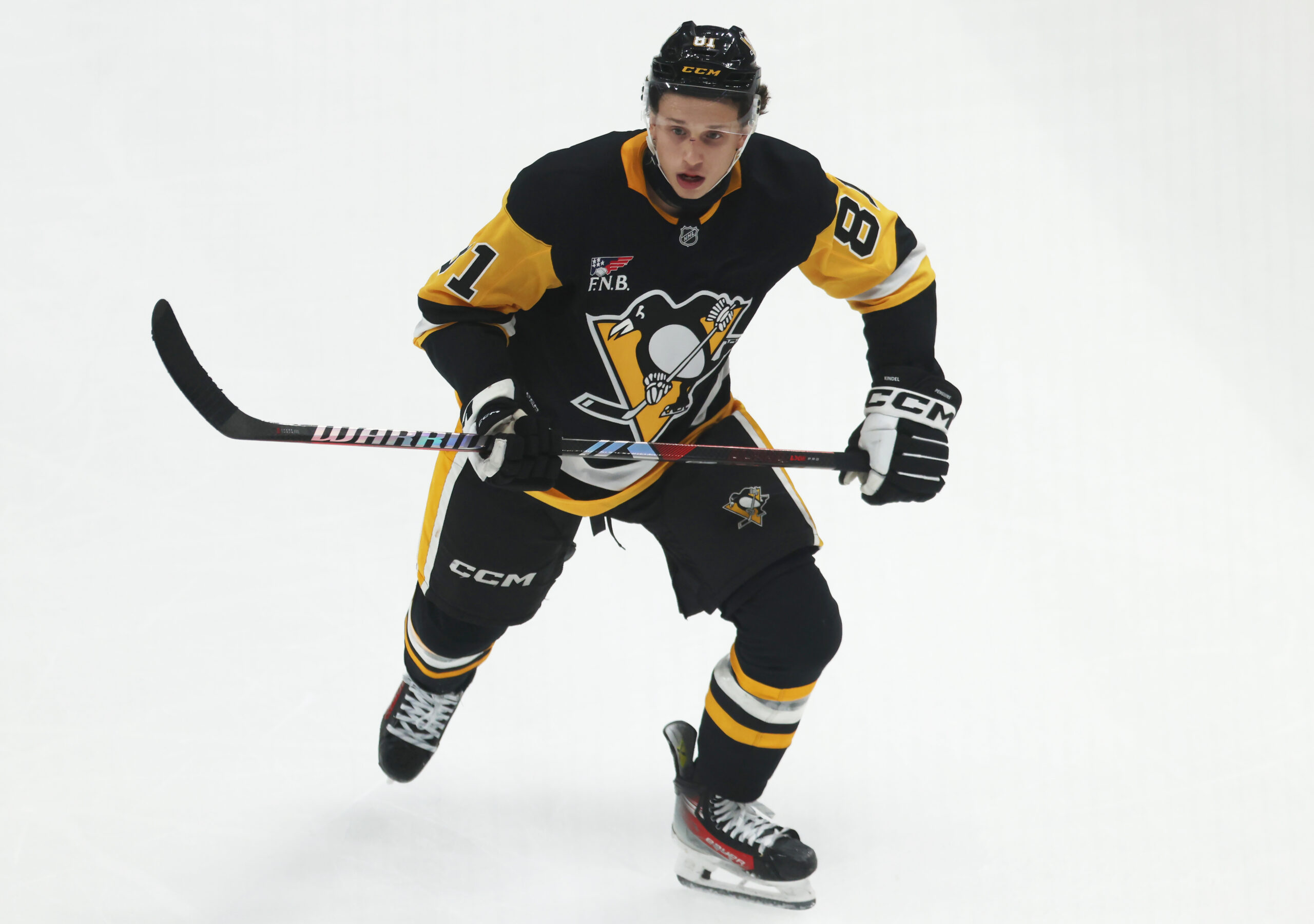 Center Ben Kindel (81) in action at PPG Paints Arena. (Photo: Charles LeClaire-Imagn Images)