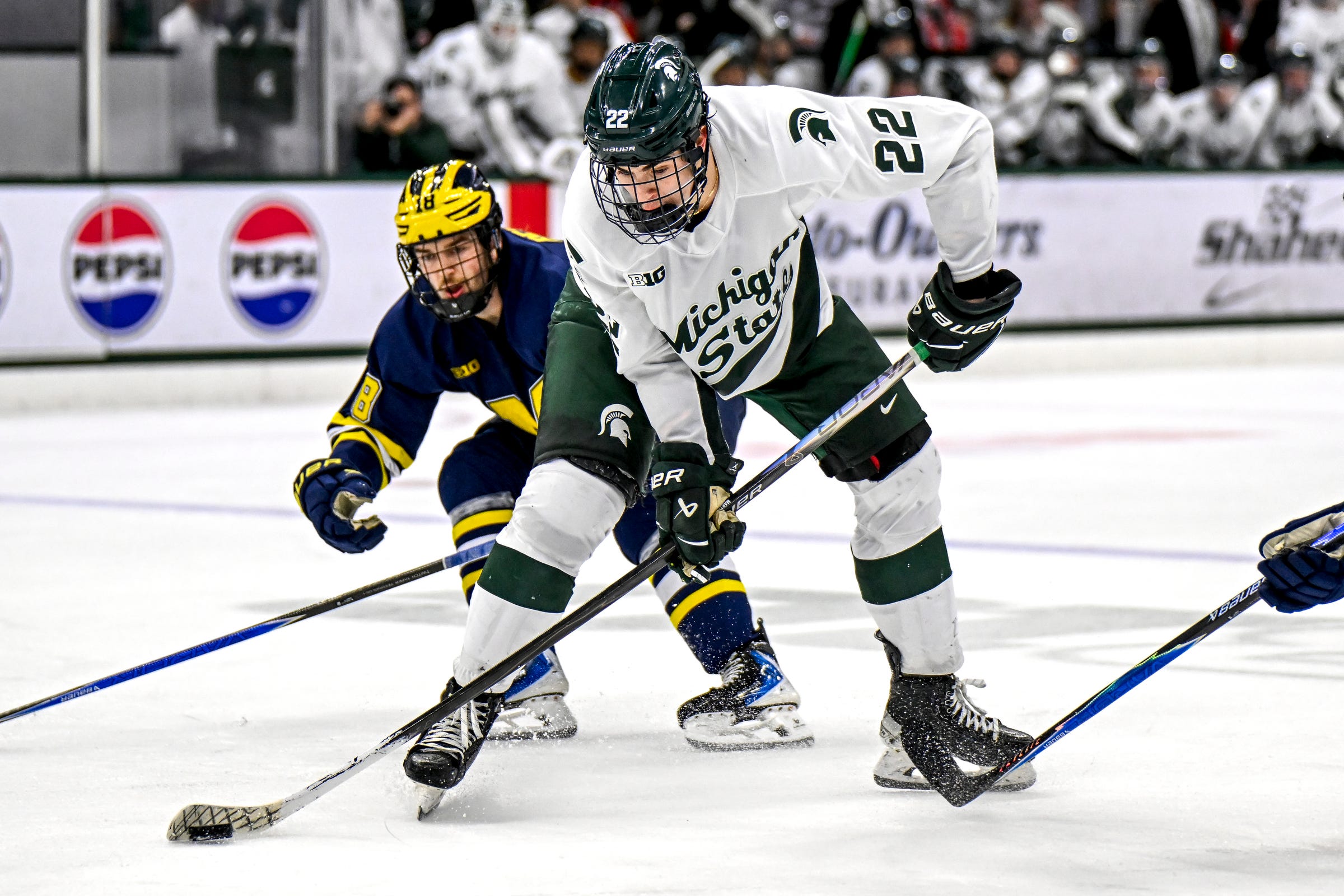 Michigan State's Porter Martone at Munn Ice Arena in East Lansing. (Photo: Imagn Images)