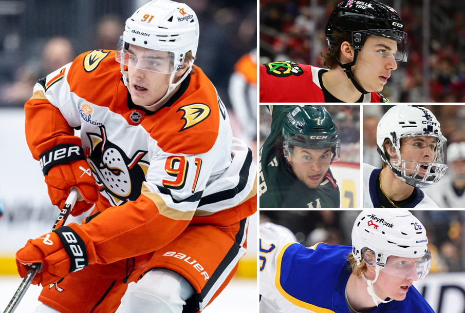 From left: Leo Carlsson, Connor Bedard, Brock Faber, Gavin McKenna, Rasmus Dahlin. (Photos: Imagn Images)